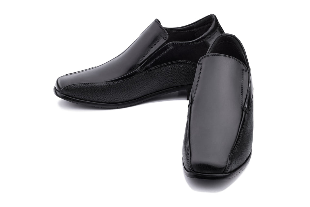 CALTO - Y3023 - 3 Inches Taller (Black) - Slip-On Leather Dress Shoes