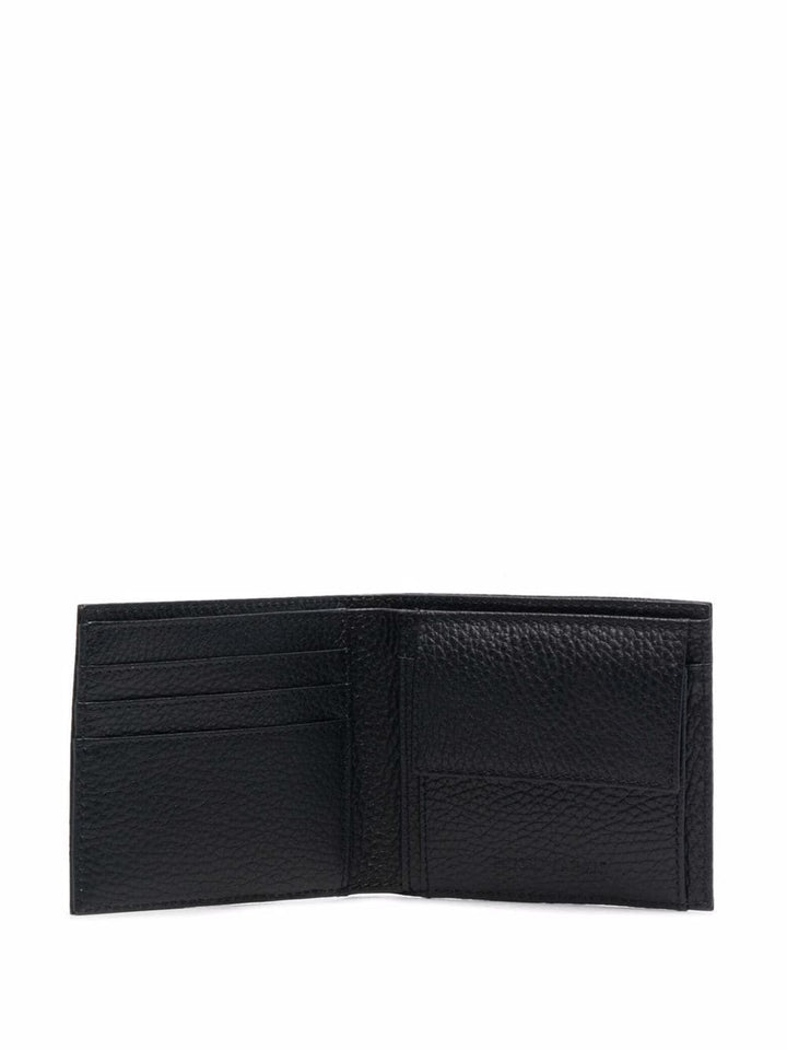 EMPORIO ARMANI Leather Bifold Wallet for Men - Mini Size