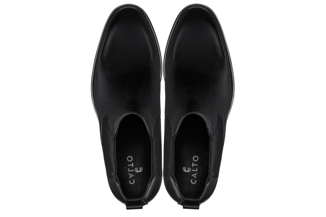 CALTO - Y72230 - 2.8 Inches Taller (Black) - Chelsea Boots