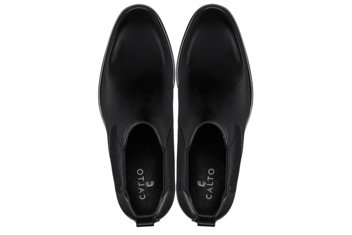 CALTO - Y72230 - 2.8 Inches Taller (Black) - Chelsea Boots