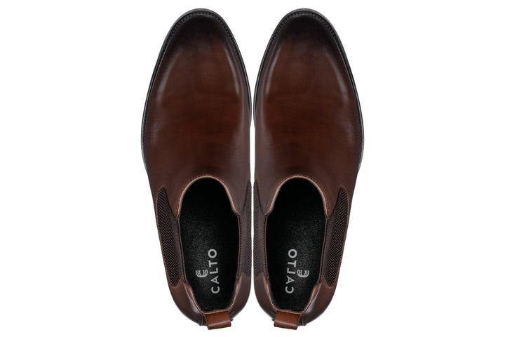 CALTO - Y72231 - 2.8 Inches Taller (Coffee Brown) - Chelsea Boots