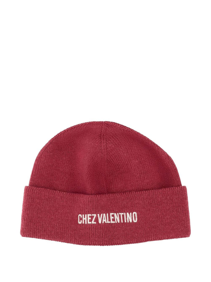 VALENTINO GARAVANI Ribbed Knit Cotton and Wool Beanie with Folded Cuff - Men&