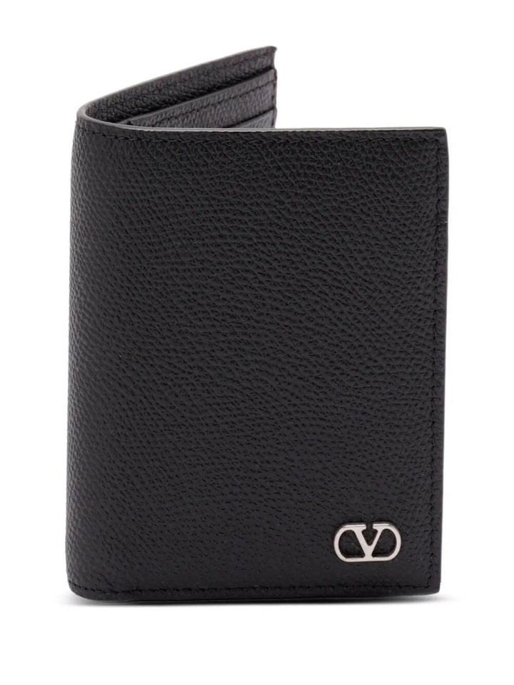 VALENTINO GARAVANI Mini Vlogo Signature Cardholder in Grainy Calfskin