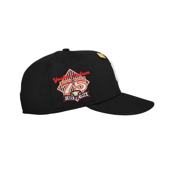 New York Yankees 75th Anniversary Black Metallic 59Fifty Fitted Hat