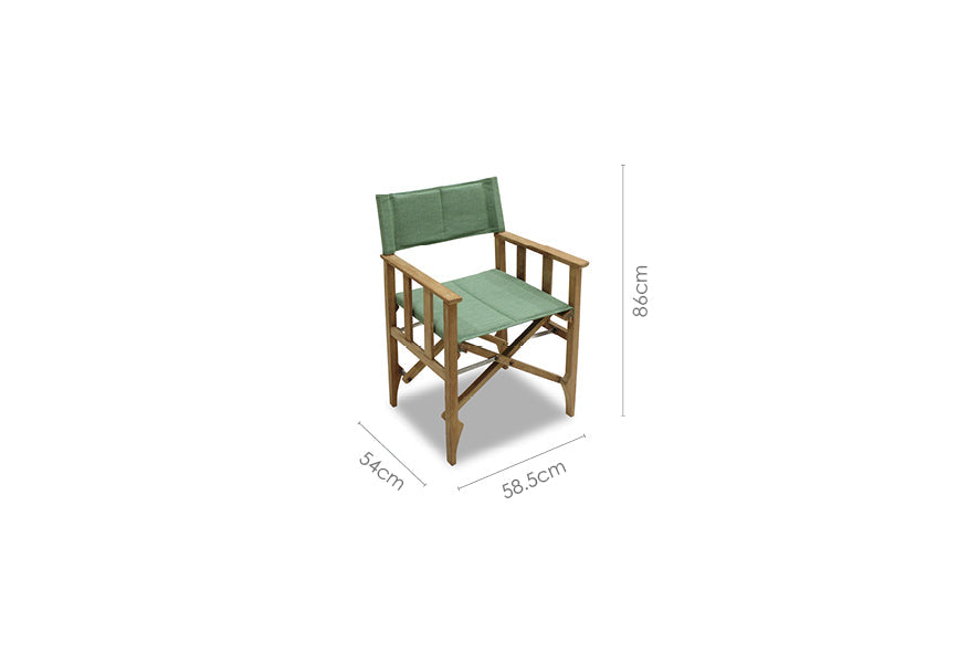Zircon Teak Director Chair ‚Äì Piquant Green - 1 Piece