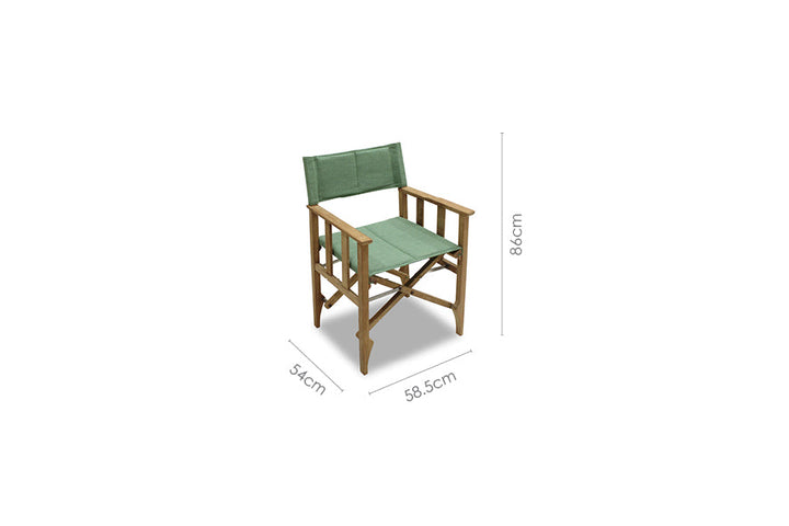 Zircon Teak Director Chair ‚Äì Piquant Green - 1 Piece