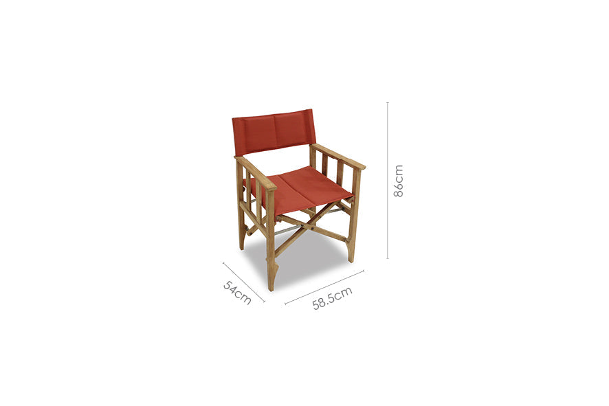 Zircon Teak Director Chair ‚Äì Red - 1 Piece