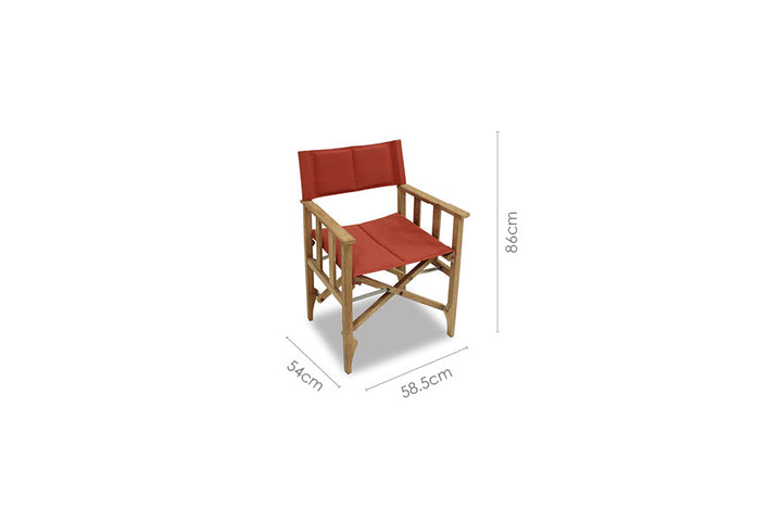 Zircon Teak Director Chair ‚Äì Red - 1 Piece