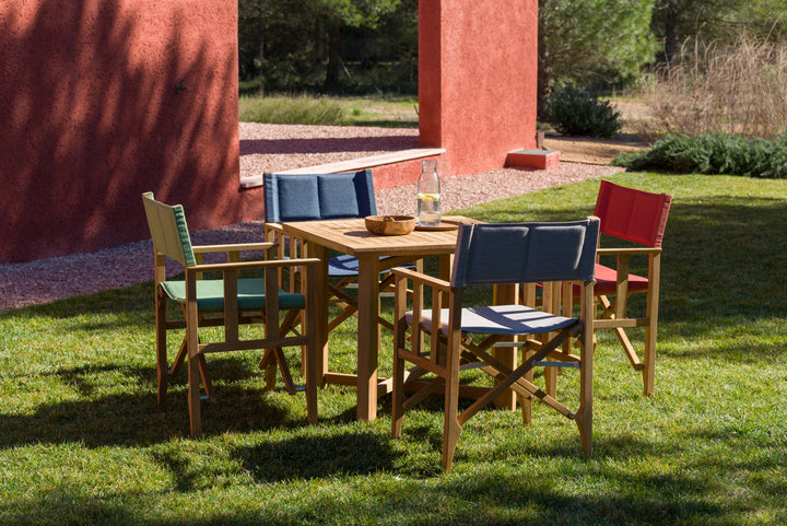 Zircon Teak Director Chair ‚Äì Blue Horizon - 1 Piece