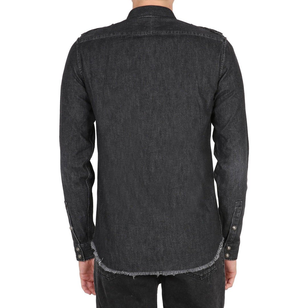 Balmain Cotton Denim Shirt Men