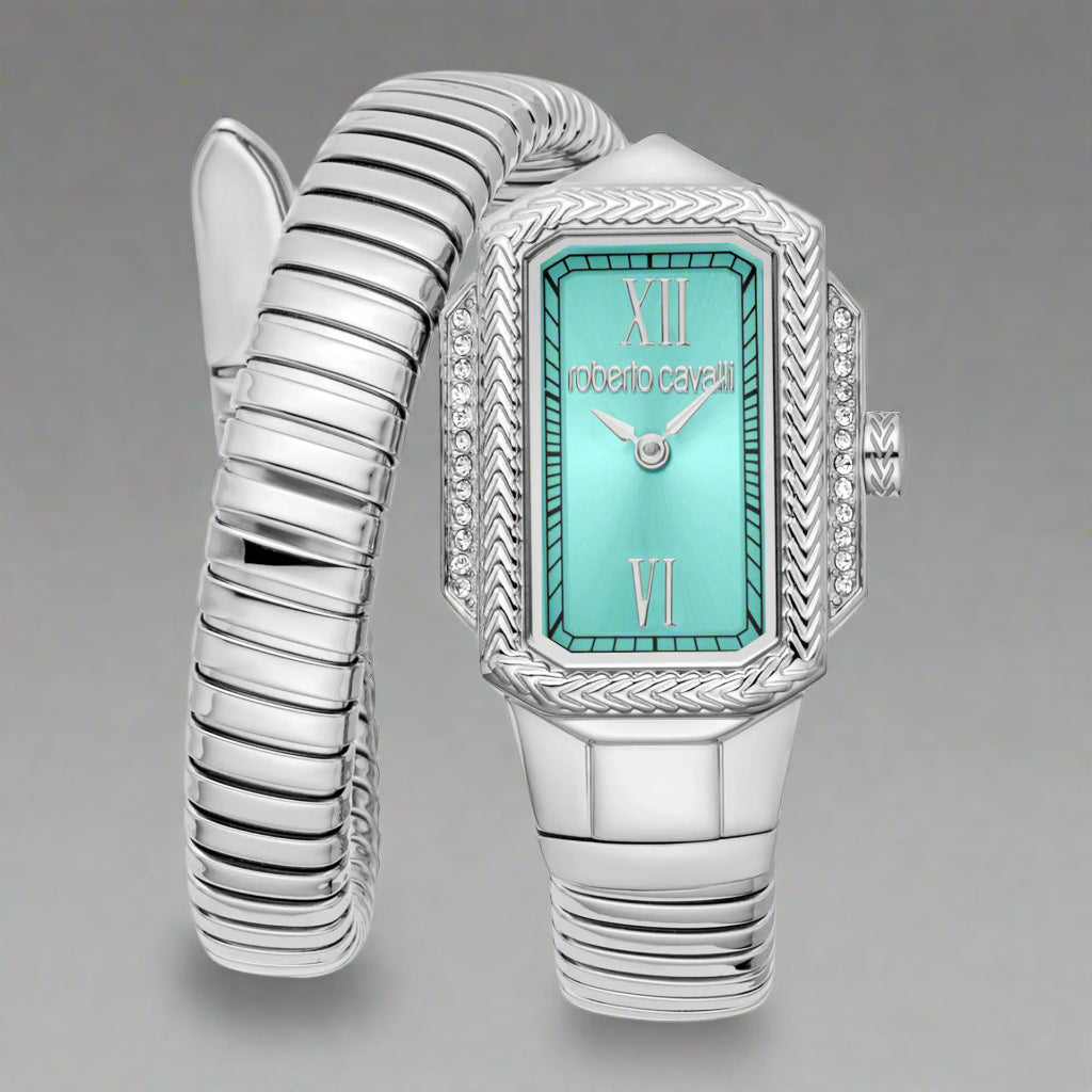Roberto Cavalli women's Tiffany green sim diamond Watches