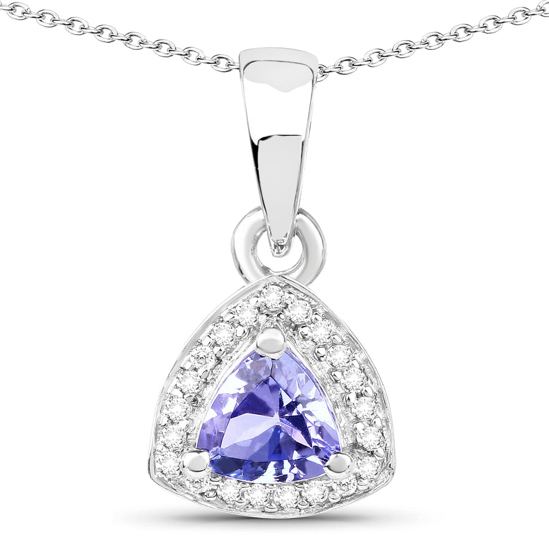3.22 Carat Genuine Tanzanite &amp; White Topaz .925 Sterling Silver Ring