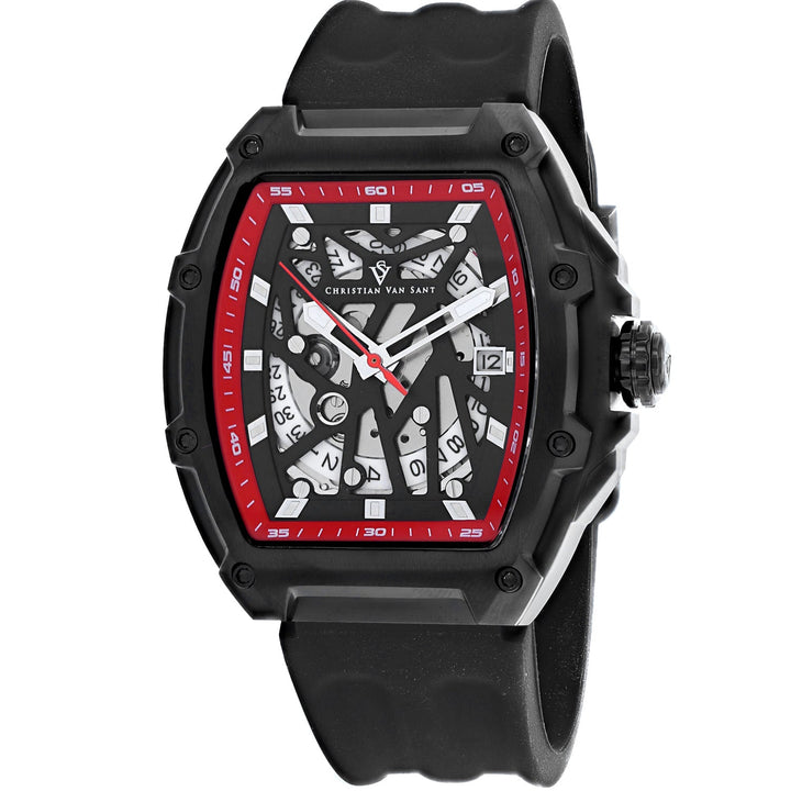 Christian Van Sant Men's Odyssey black & red automatic watch