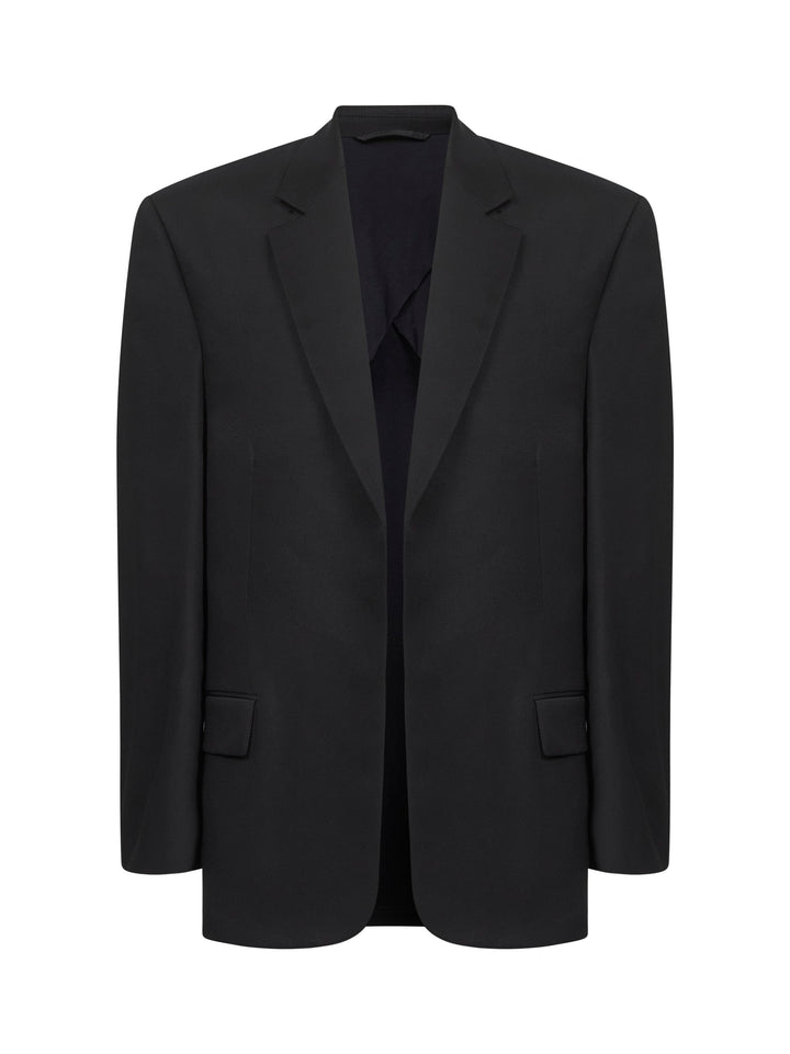 Balenciaga Men Black Wool Hybrid Tailored Blazer