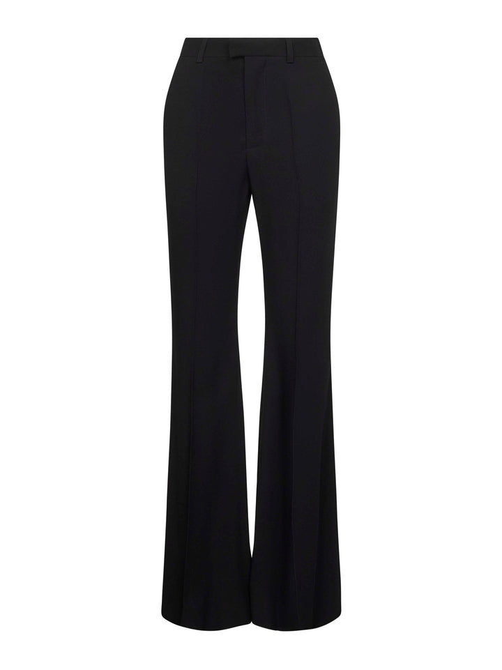 Balenciaga Women Black Fluid Viscose Flared Trousers