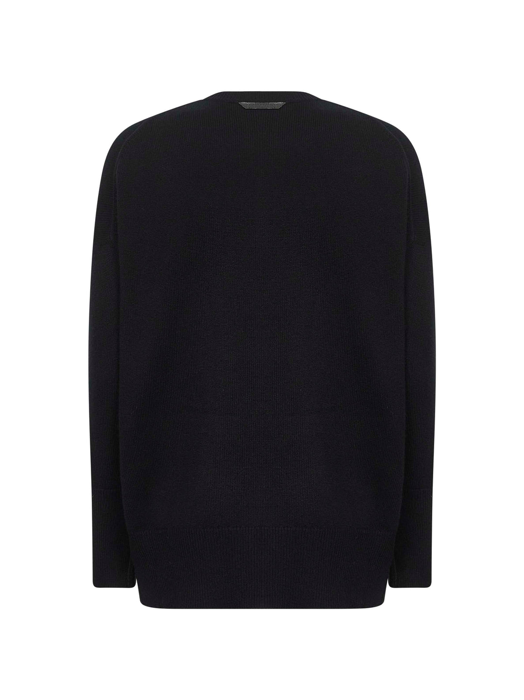 Brunello Cucinelli Women Black Cashmere Sweater With Monili