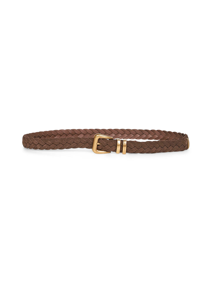 Brunello Cucinelli Men Brown Woven Reversed Calfskin Belt