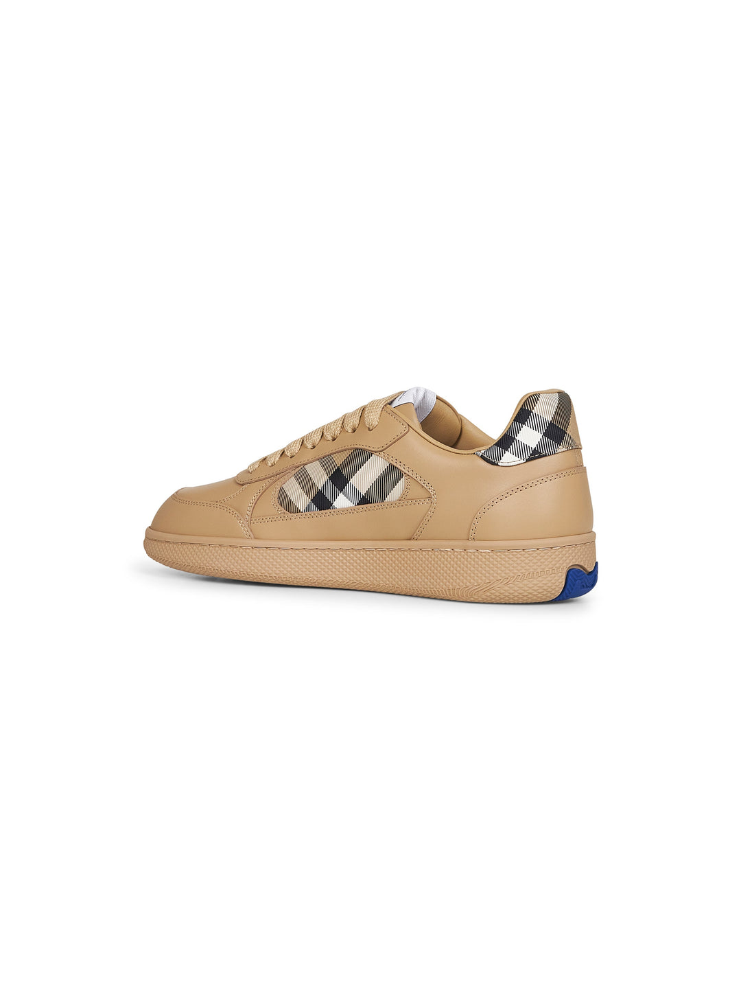 Burberry Men Beige Leather And Check Terrace Sneakers