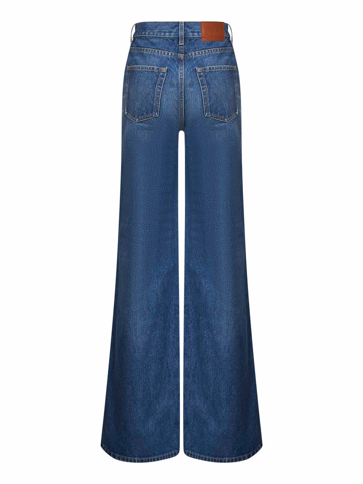 Chloé Women Blue Denim High-Waisted Flare Jeans
