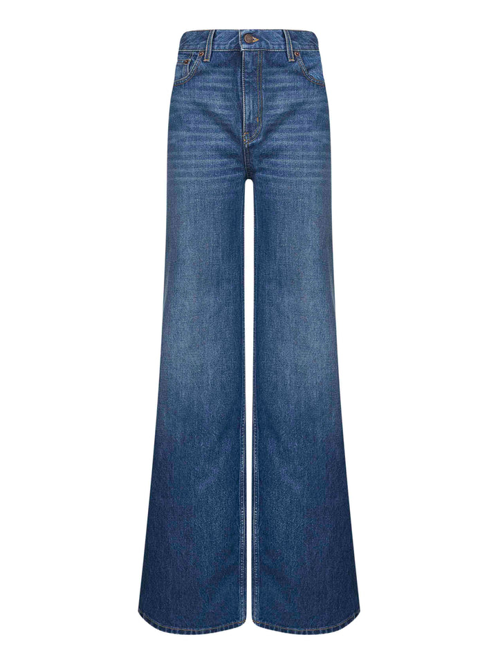 Chloé Women Blue Denim High-Waisted Flare Jeans