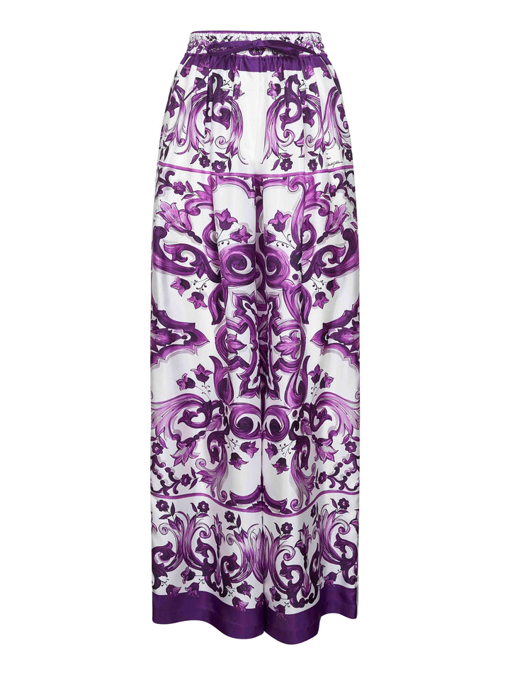 Dolce & Gabbana Women Maiolica Print Twill Trousers