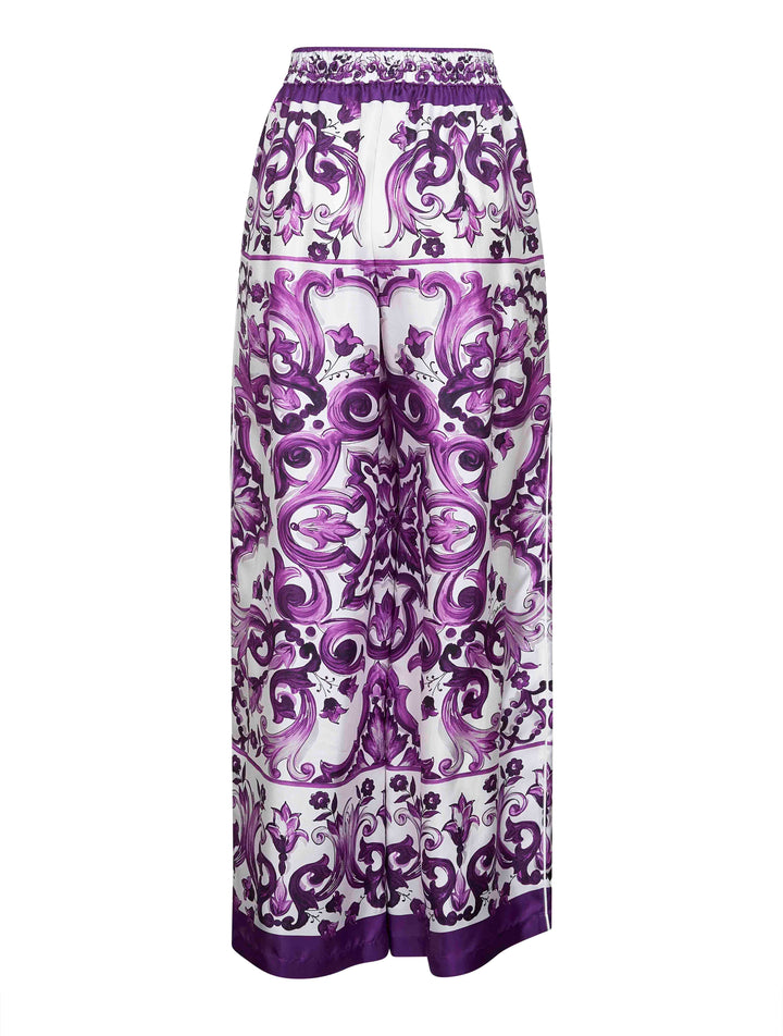 Dolce & Gabbana Women Maiolica Print Twill Trousers