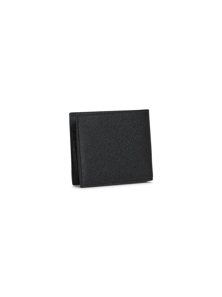 Ferragamo Men Black Hammered Calfskin Gancini Wallet