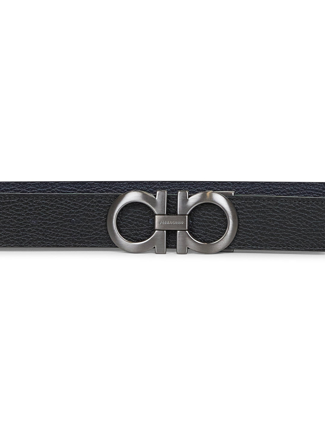 Ferragamo Men Black Leather Reversible Gancini Belt