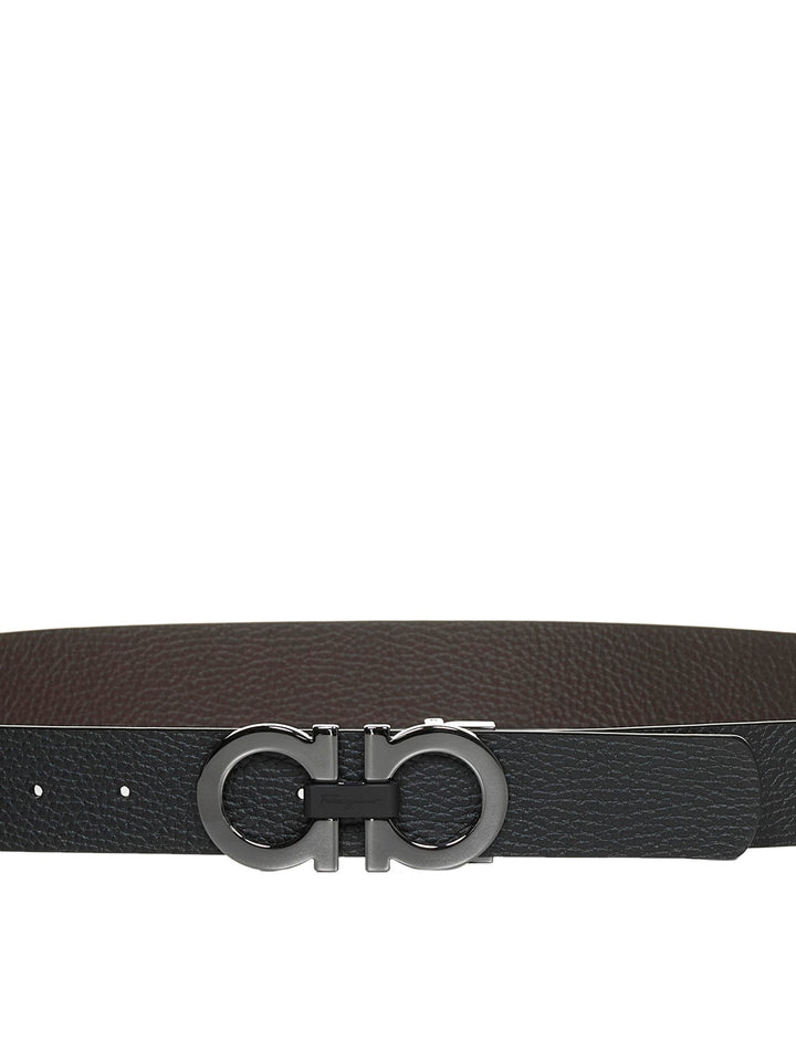 Ferragamo Men Reversible Gancini Leather Belt