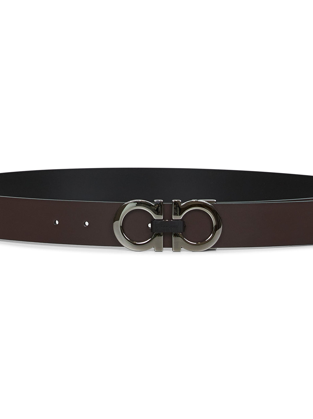 Ferragamo Men Dark Brown Gancini Reversible Belt