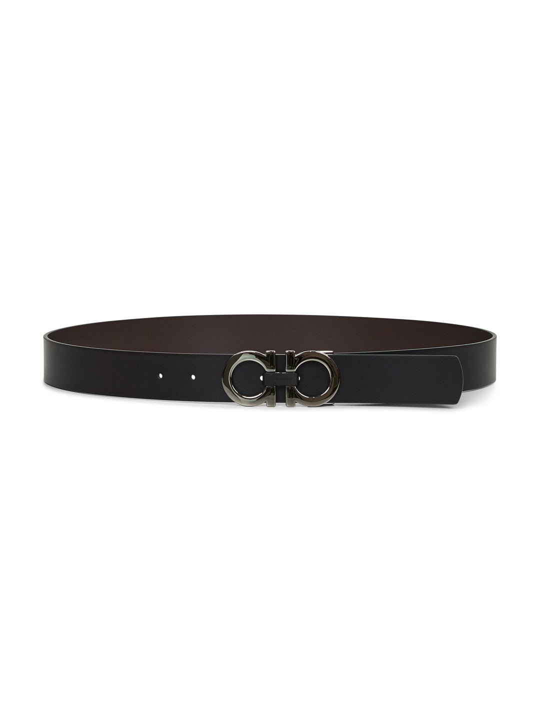 Ferragamo Men Dark Brown Gancini Reversible Belt