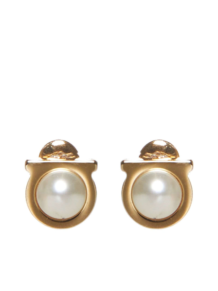 Ferragamo Women Gancini Pearl Earrings Ferragamo