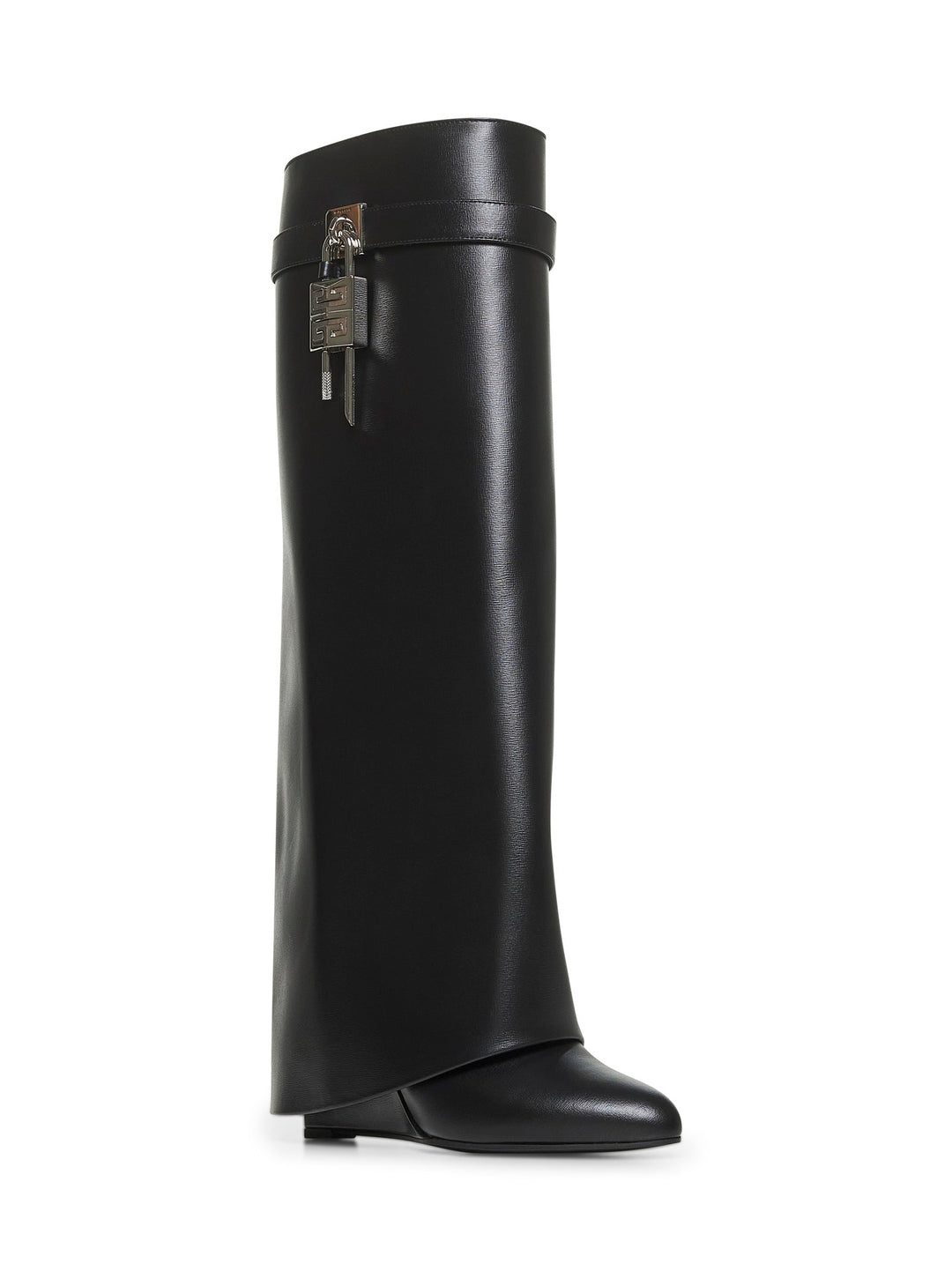 Givenchy Women Black Leather Shark Lock Boots