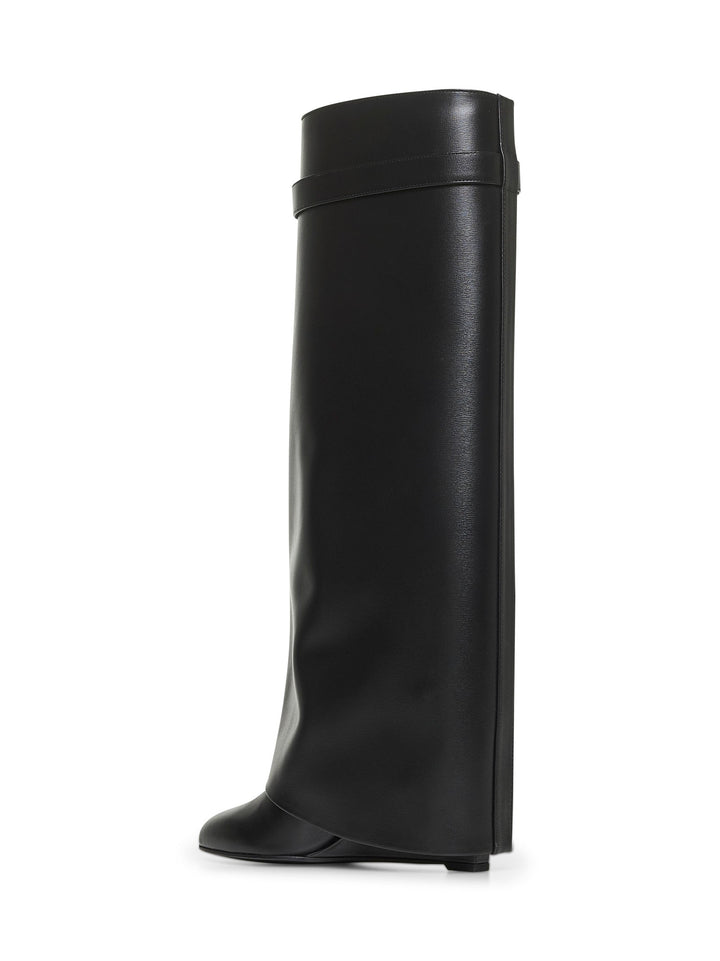 Givenchy Women Black Leather Shark Lock Boots