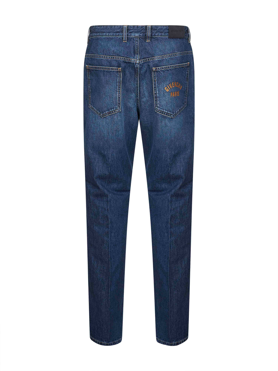 Givenchy Men Blue Washed Denim Straight Jeans