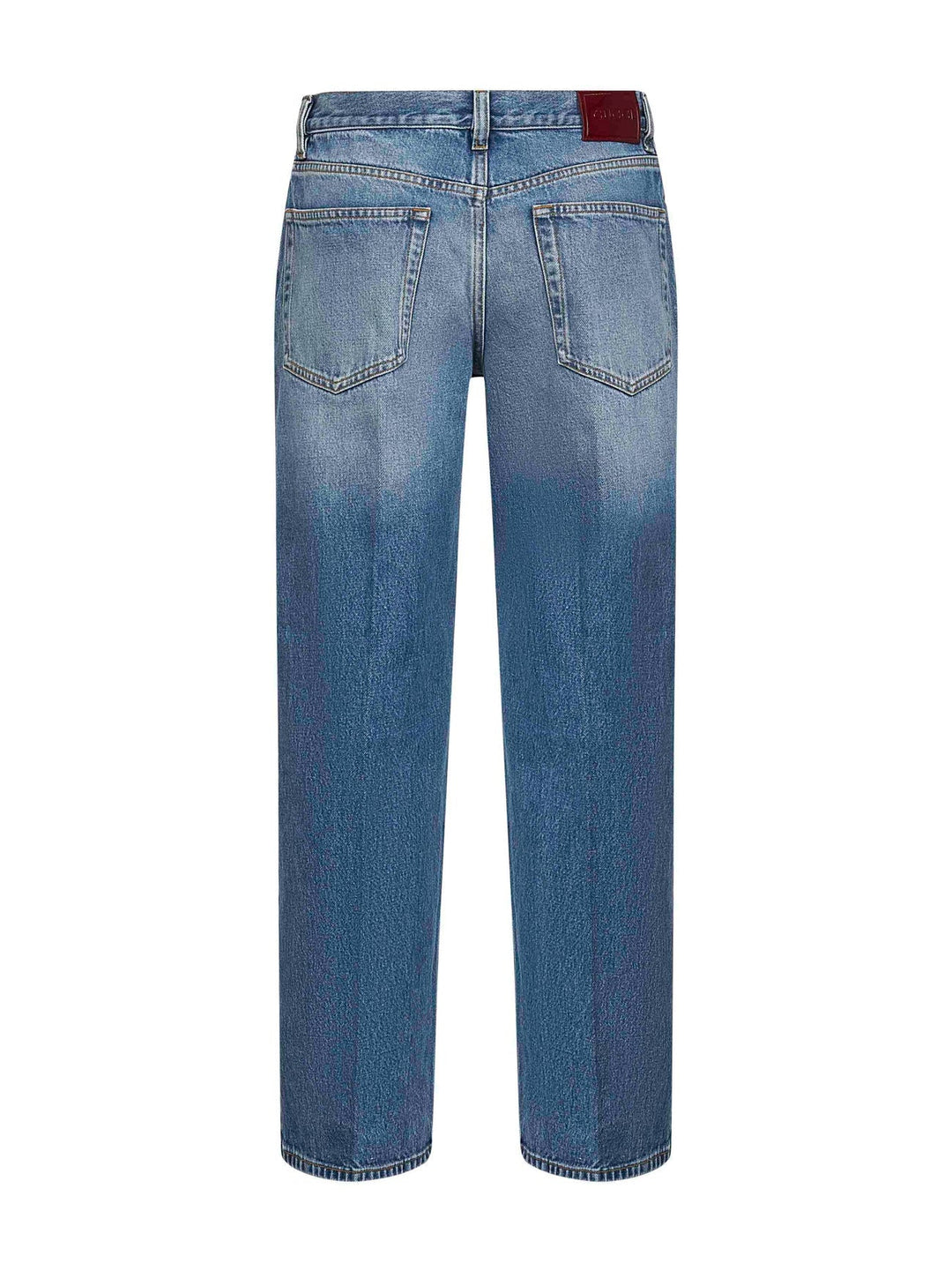 Gucci Women Light Blue Cotton Denim Straight Jeans