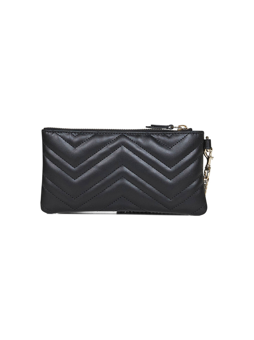 Gucci Women Black Gg Marmont Small Pouch With Chain