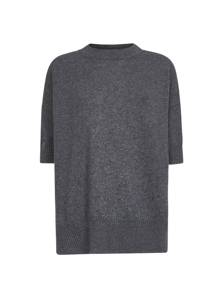 Jil Sander Women Grey Cashmere Short-Sleeved Sweater