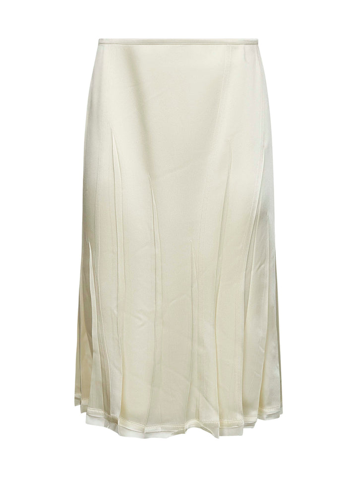 Jil Sander Women Ivory Satin Flared Skirt