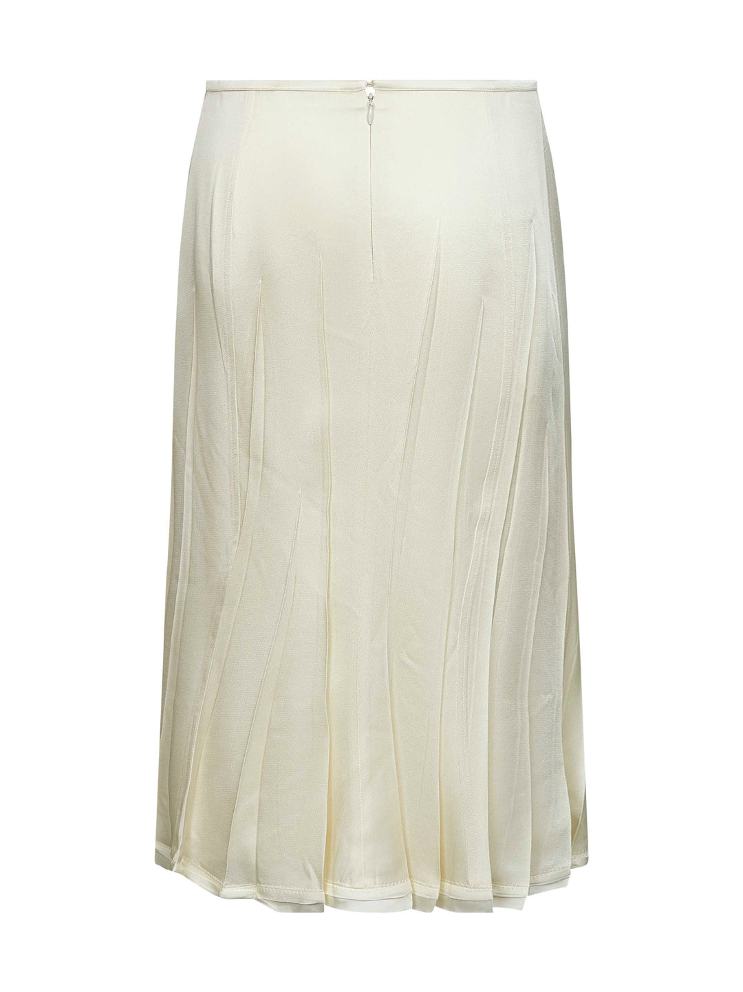 Jil Sander Women Ivory Satin Flared Skirt