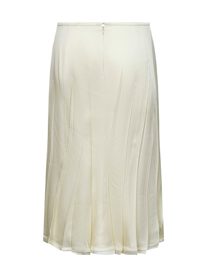 Jil Sander Women Ivory Satin Flared Skirt