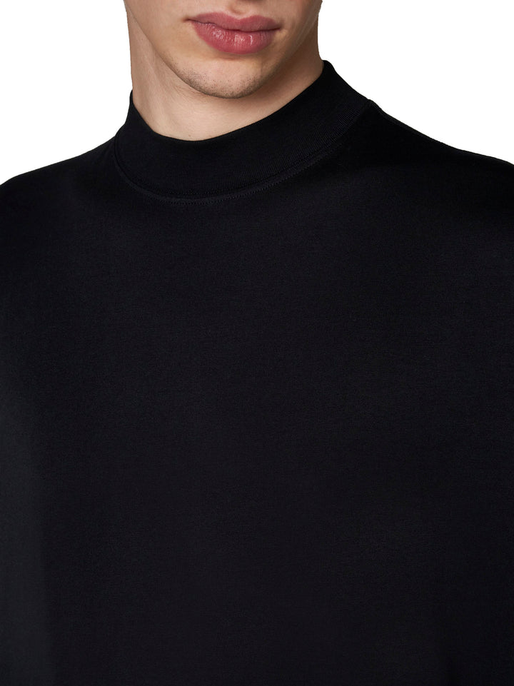 Jil Sander Men Cotton Mock-Neck T-Shirt By Jil Sander