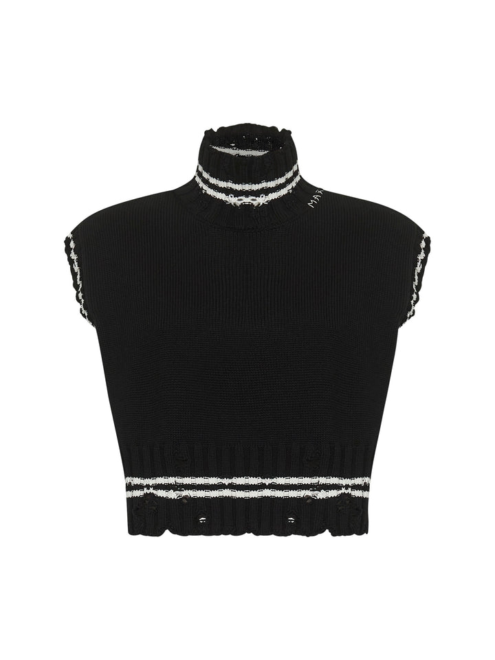 Marni Women Black Cotton Cropped Vest