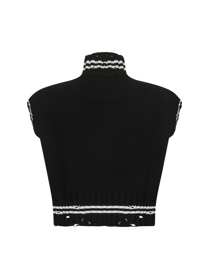 Marni Women Black Cotton Cropped Vest