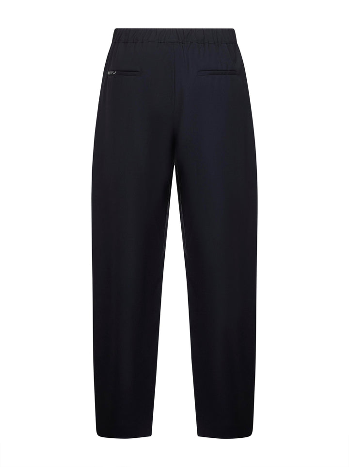 Marni Women Blue Tropical Wool Straight Leg Trousers
