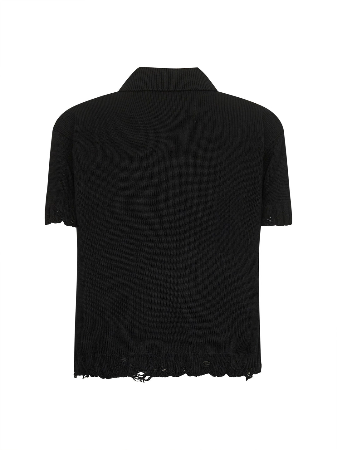 Marni Men Black Cotton Knit Polo Shirt
