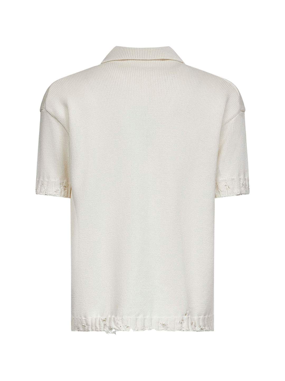 Marni Men Ivory Cotton Knit Polo Shirt