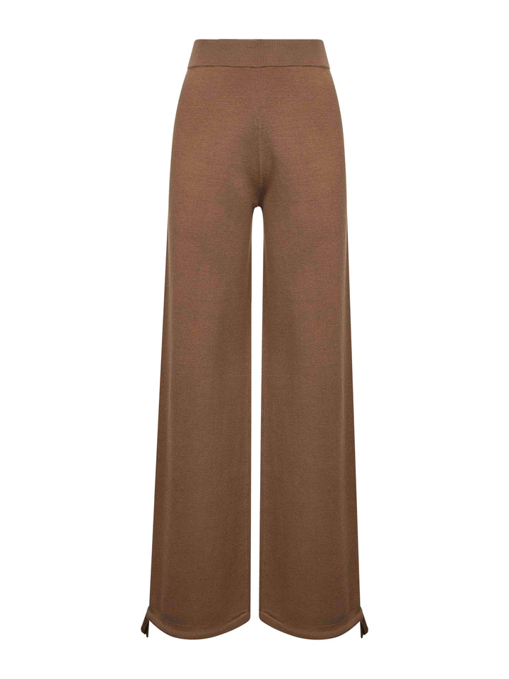 Max Mara Women Brown Wool Knit Nigeria Trousers