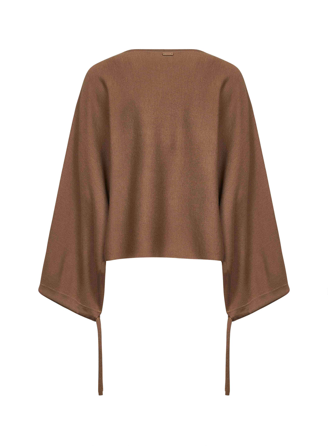Max Mara Women Brown Wool Knit Frais Cropped Sweater
