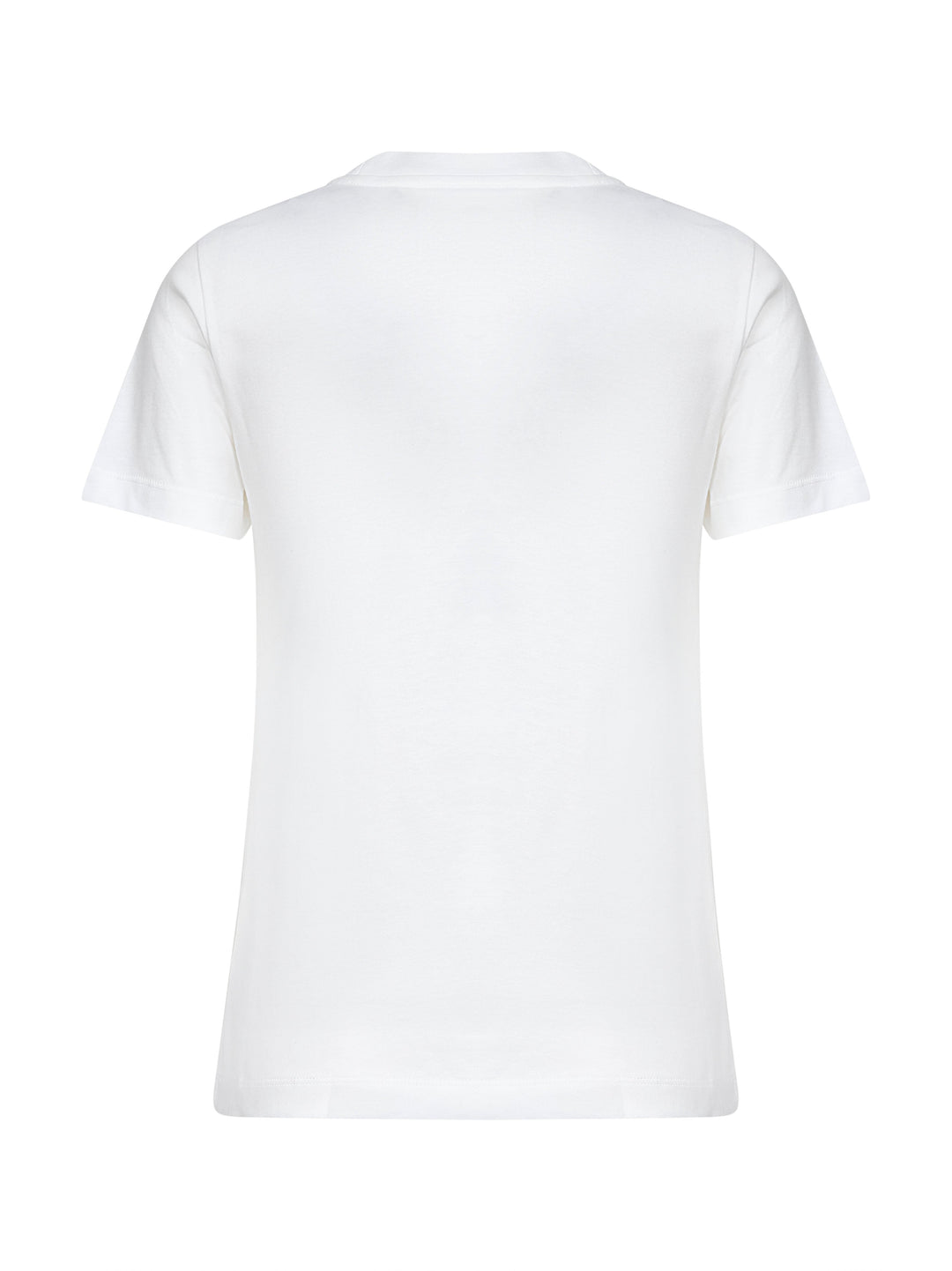 Moncler Women White Cotton Rhinestone Logo T-Shirt